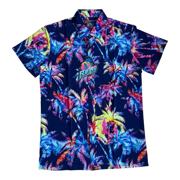 Other - Retro Rifle AK'S AND VACAYS Button Down Short Sleeve. Men's Medium- New In Bag.